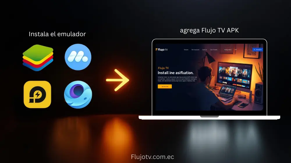 Instala el emulador y agrega Flujo TV APK